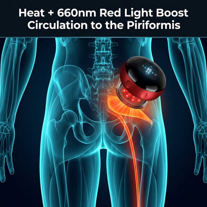 Heat + 660nm red light boost circulation to the piriformis
